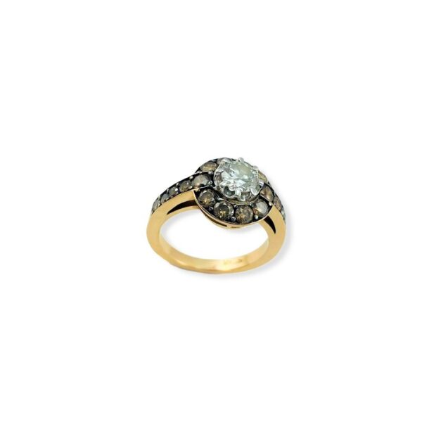 anello-ororosa-diamanti-brown-marikadecesare-18kt