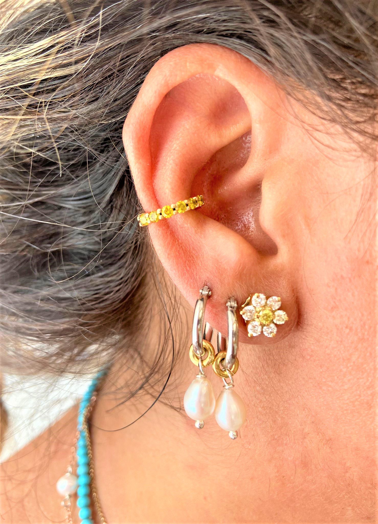 Orecchini A Cerchio Medi Con Pendente Carrozza - Argento 925 E Placcato Oro Rosa 18kt - Rue Des Mille