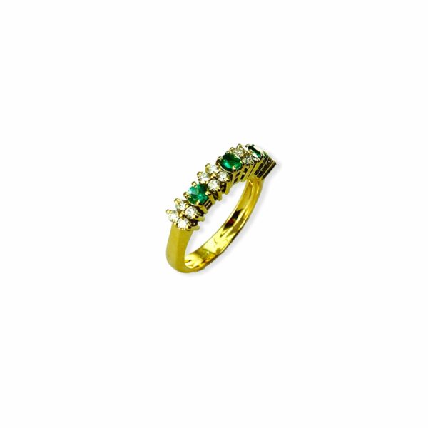 anello-orogiallo-18kt-smeraldi-diamanti-anelloveretta-marikadecesare-gioielli