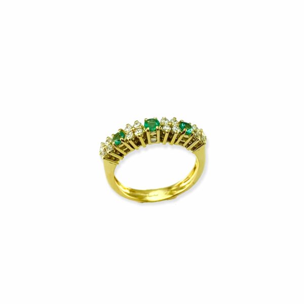 anello-orogiallo-18kt-smeraldi-diamanti-anelloveretta-marikadecesare-gioielli