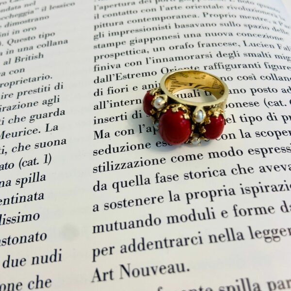 anelliantichi-gioiellivintage-corallo-perle-14kt-marikadecesare