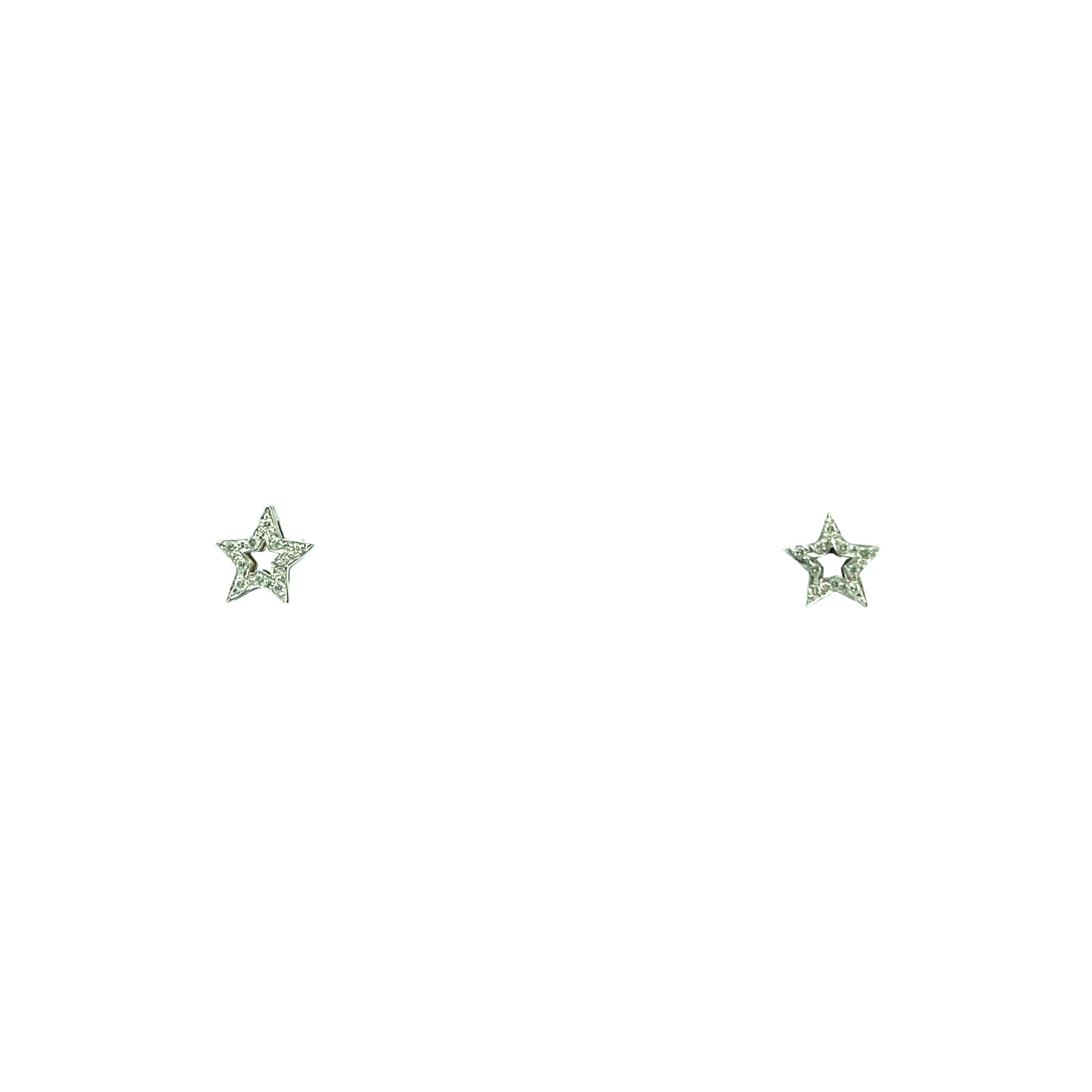 Orecchini A Vite In Oro Bicolore 9K (375) A Forma Di Stella Per Donna - 8 Mm