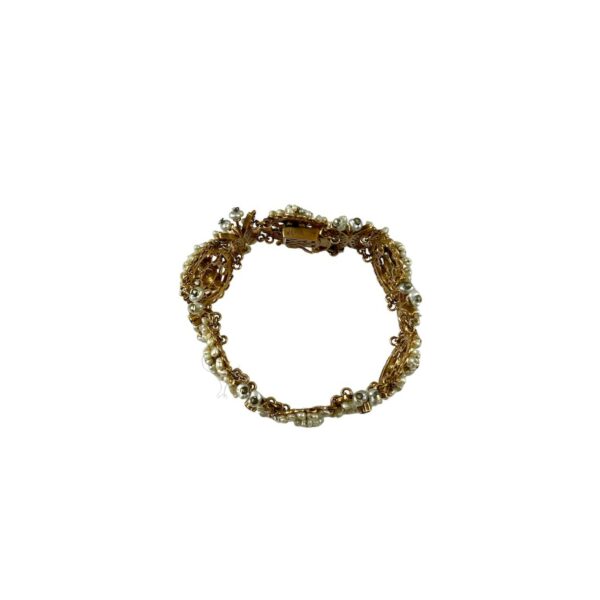 bracciale-rètro-gioiellidepoca-oro-perle-marikadecesare